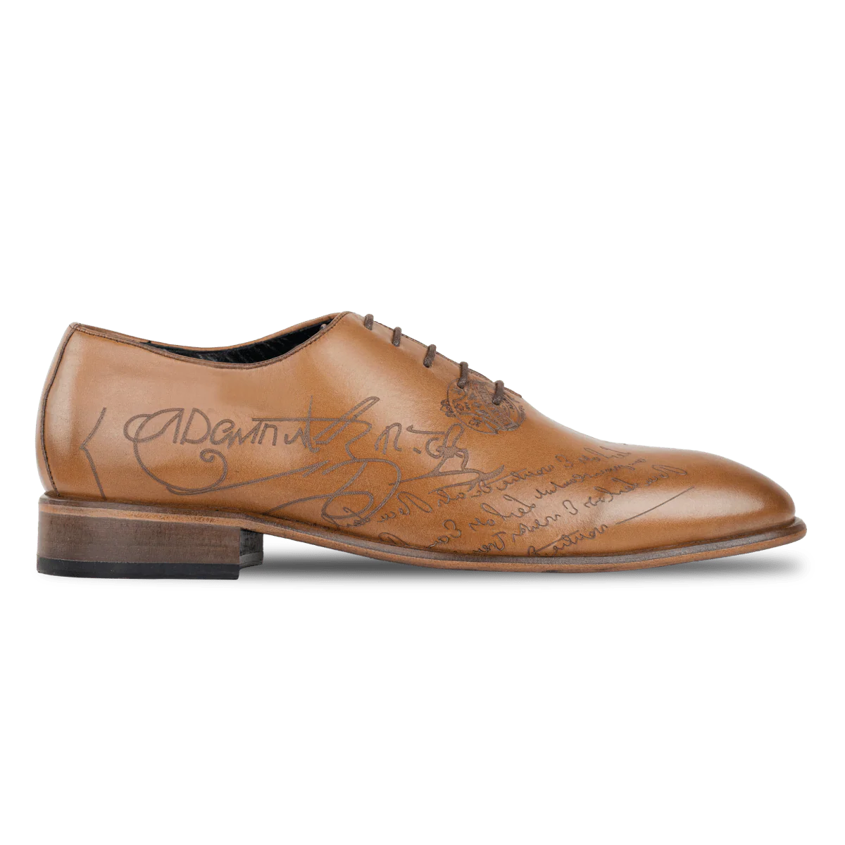 Landon: Richelieu Homme - Cuir Cognac gravé