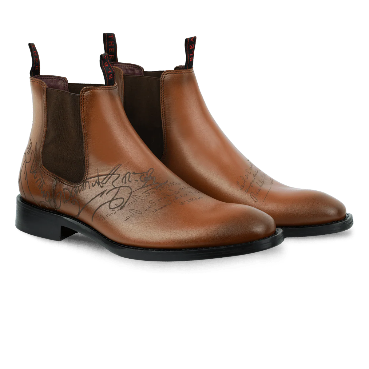 Westwood: Chelsea Boots Homme - Cuir Cognac Gravé