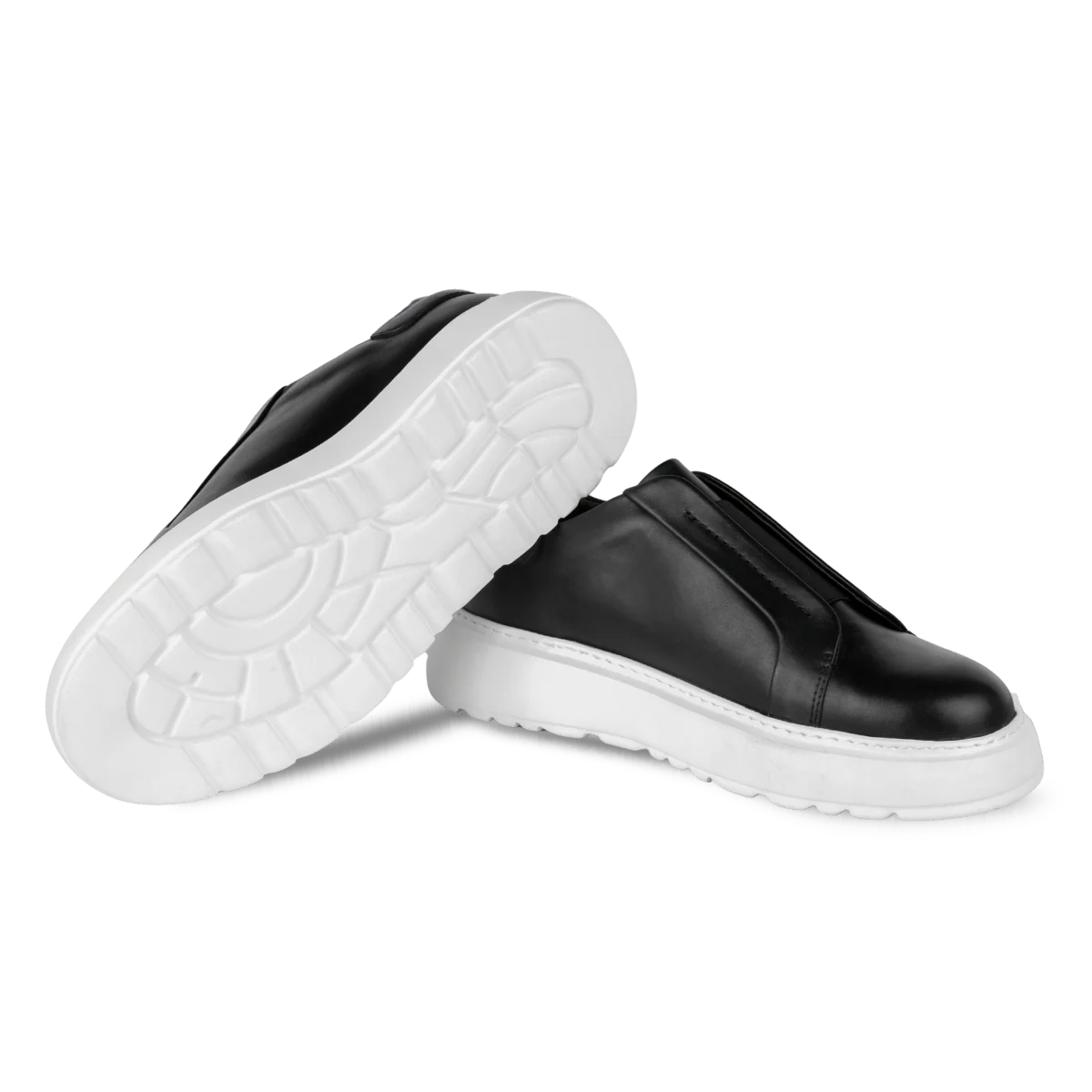 George : Sneakers Homme - Cuir Noir