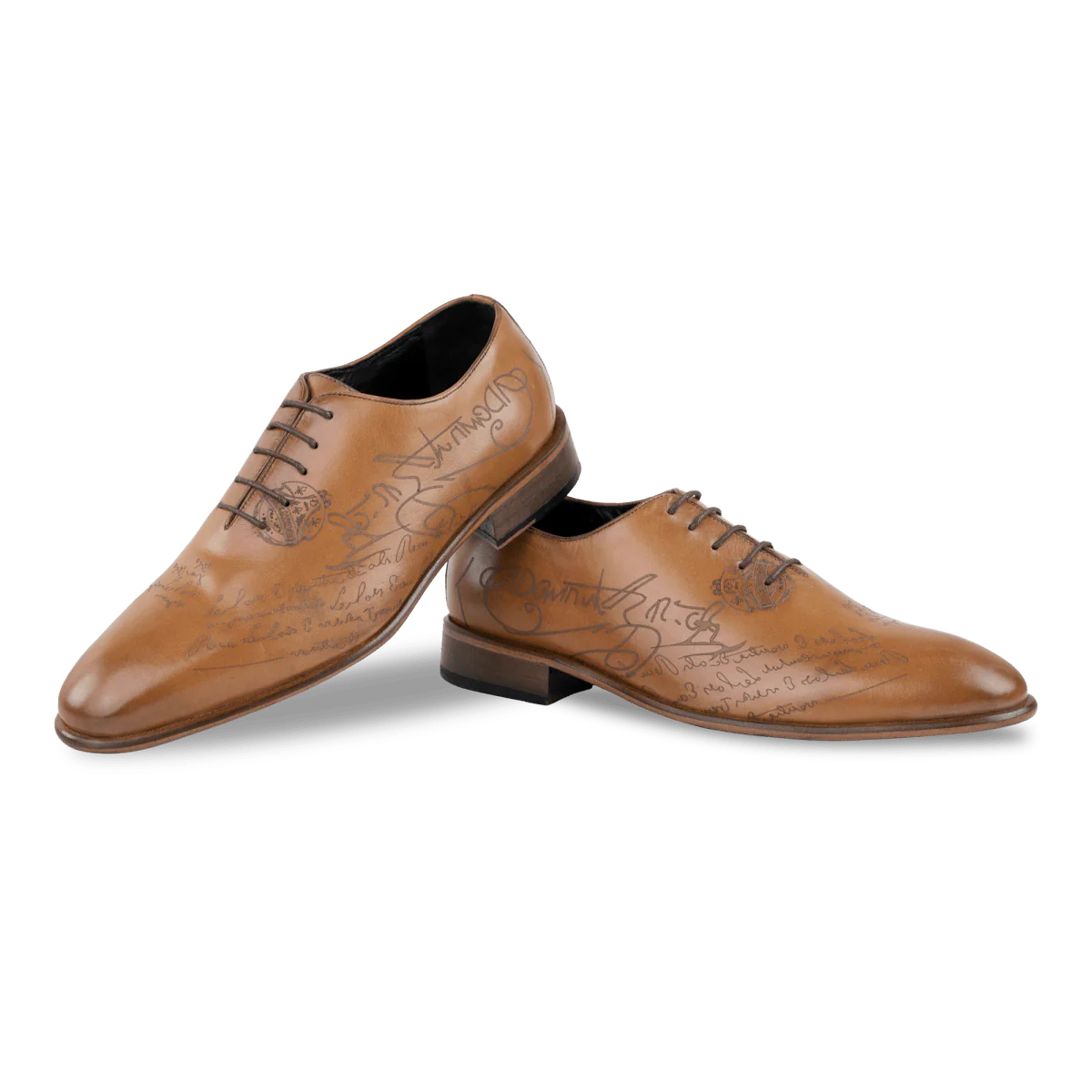 Landon: Richelieu Homme - Cuir Cognac gravé