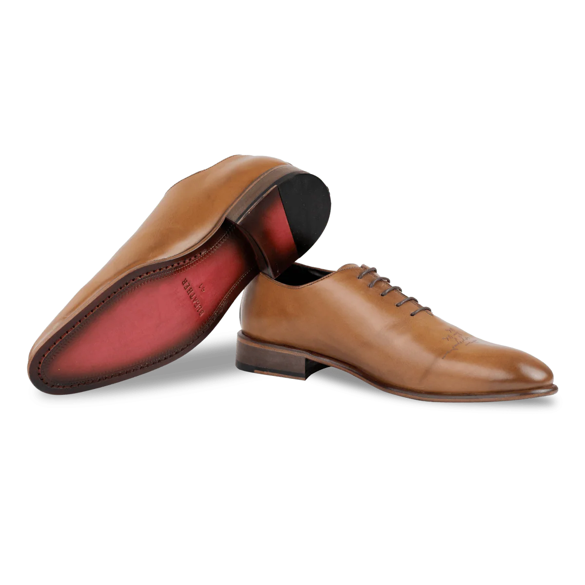 Landon: Richelieu Homme - Cuir Cognac gravé