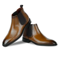 Mayfair : Chelsea Boots Homme - Cuir Cognac Patiné