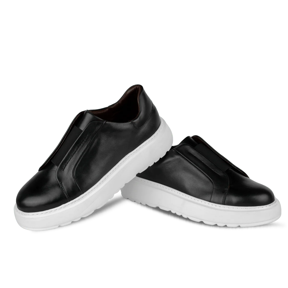 George : Sneakers Homme - Cuir Noir