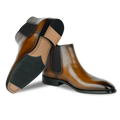 Mayfair : Chelsea Boots Homme - Cuir Cognac Patiné