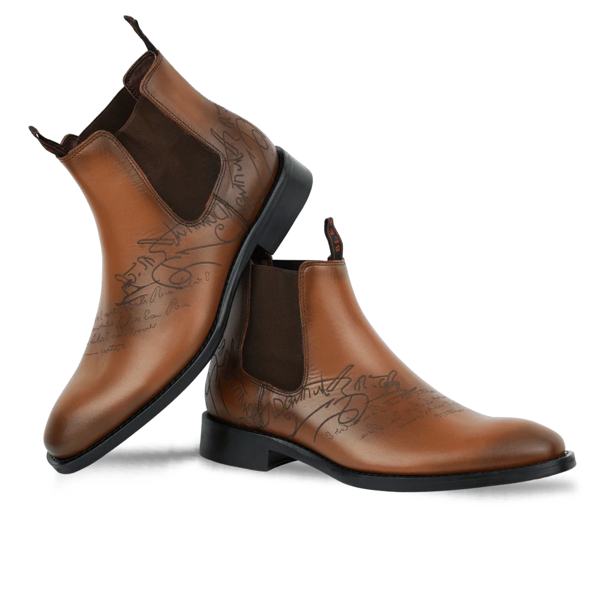 Westwood: Chelsea Boots Homme - Cuir Cognac Gravé