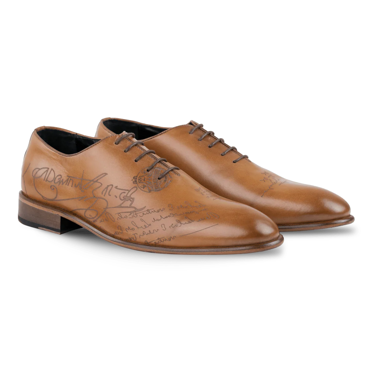 Landon: Richelieu Homme - Cuir Cognac gravé