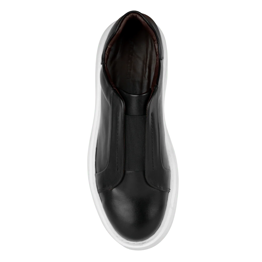 George : Sneakers Homme - Cuir Noir