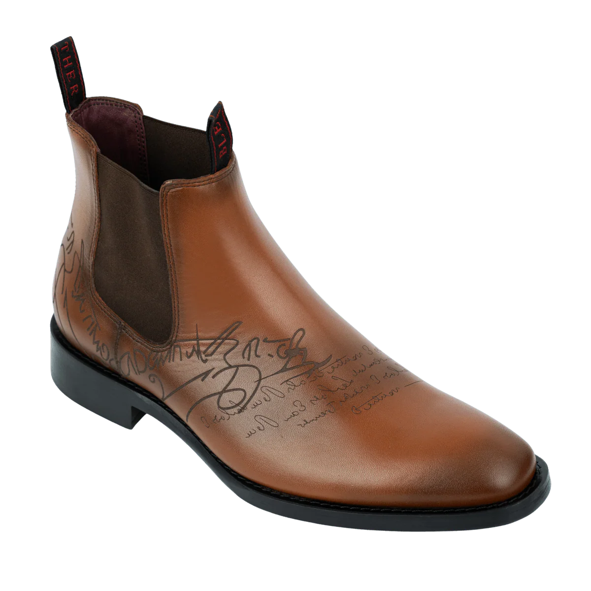 Westwood: Chelsea Boots Homme - Cuir Cognac Gravé