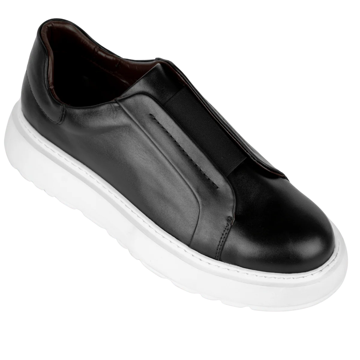 George : Sneakers Homme - Cuir Noir