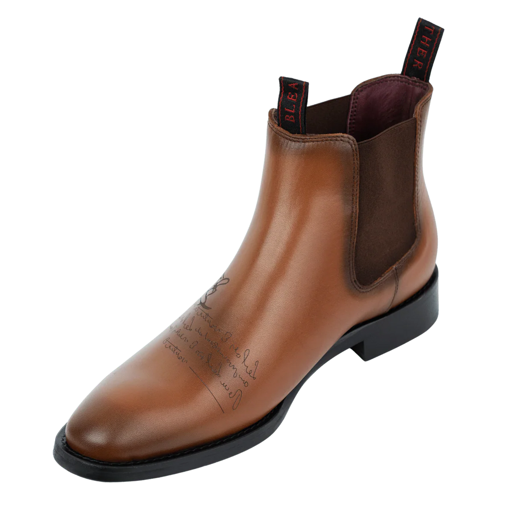 Westwood: Chelsea Boots Homme - Cuir Cognac Gravé