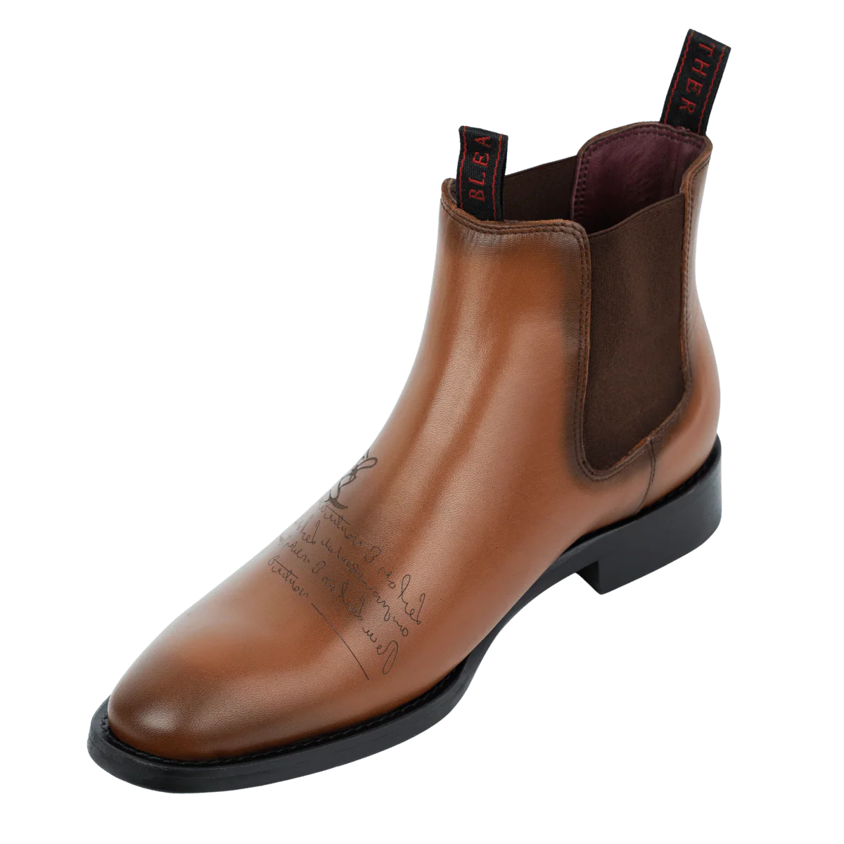 Westwood: Chelsea Boots Homme - Cuir Cognac Gravé