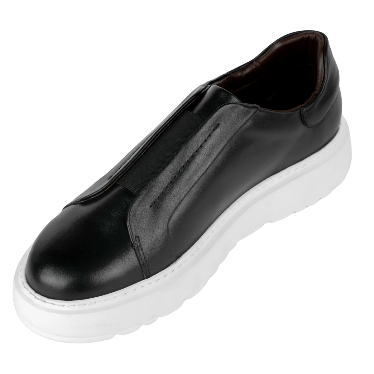 George : Sneakers Homme - Cuir Noir